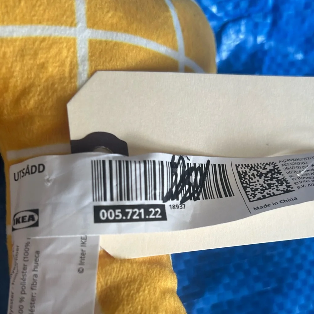 IKEA Yellow Plaid Plush Bone Toy Pair New with Tags Set of 2 3/$15✅ Flaw